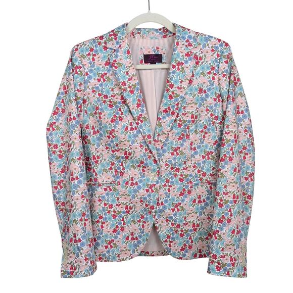 J. Crew Jackets & Blazers - J CREW Liberty Fabrics Multicolored Floral Print Blazer One Button Women's 6